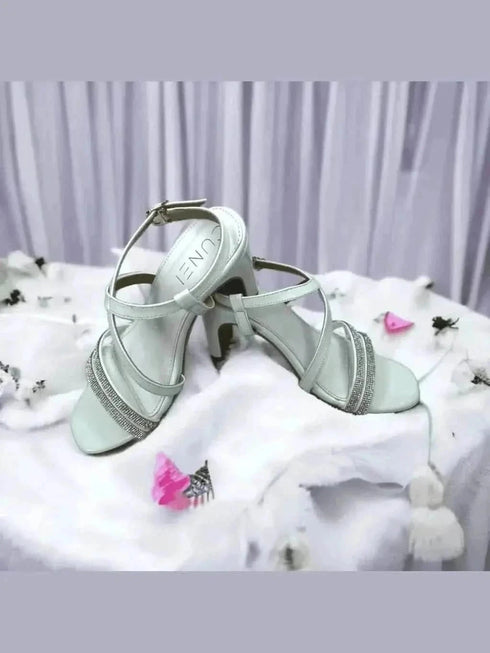 Womens Solid White Heels